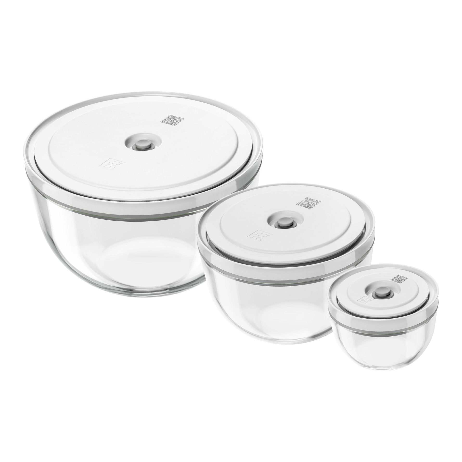 Zwilling Bowl Fresh & Save set 3 stuks met Deksel - Glas - 350ml/1.75l/4l - Vacuumschaal