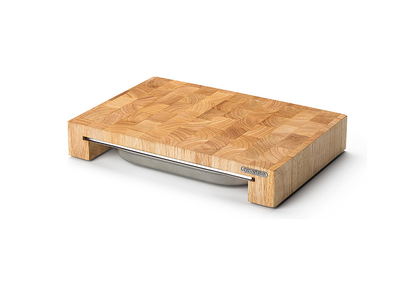 Continenta Snijplank Rubberhout met RVS Lade 39x27x6 cm