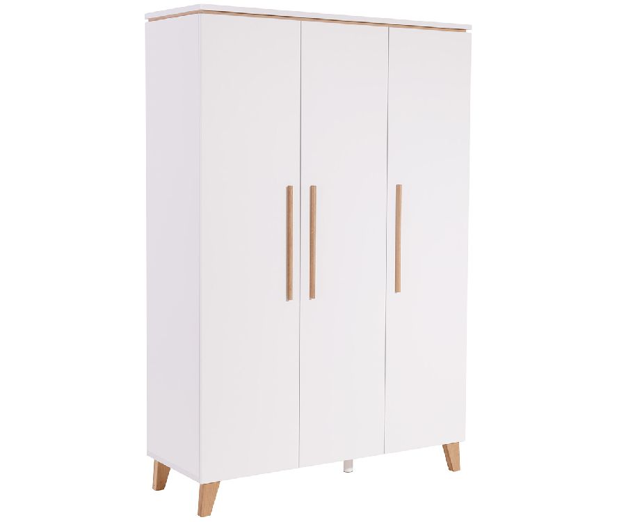 Transland Kast 3-Deurs Mira Wit - 130.5x199.3x52.4 cm