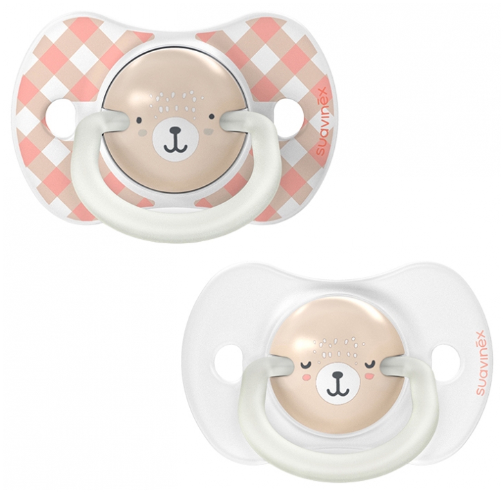 Suavinex Fopspeen SX Pro Night&Day Silicone Symmetrisch Rose 6-18 maand - 2 stuks