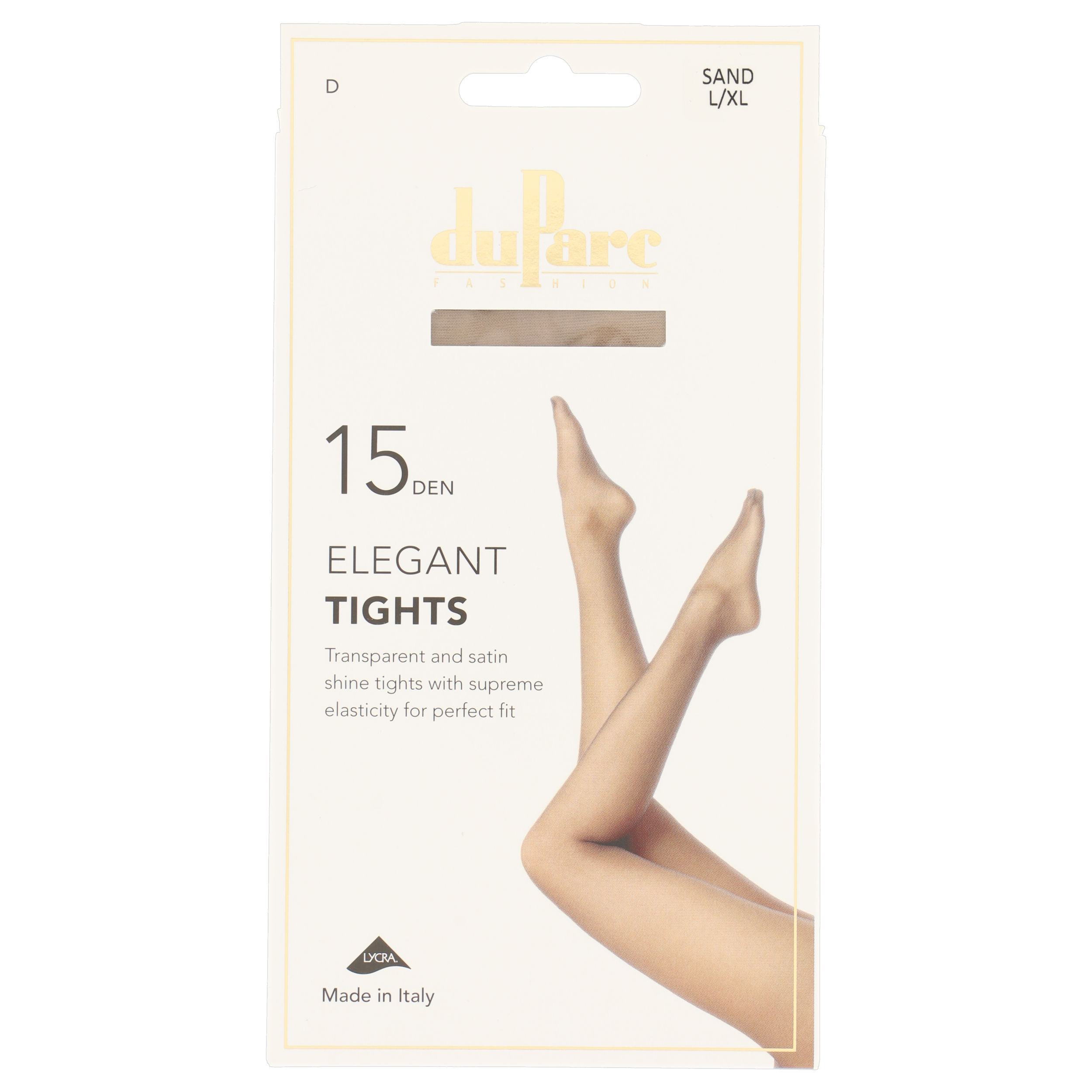 duParc Panty Dames Lycra 15 den DP8515 Zijdeglans Sand LXL