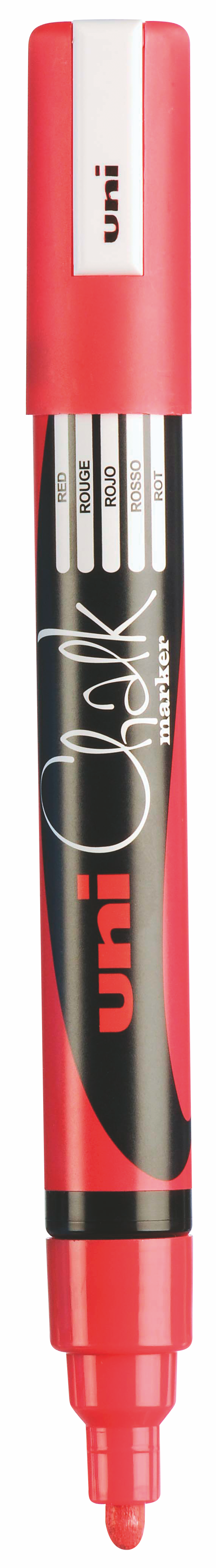Krijtmarker 1.8/2.5 mm Conische Punt Chalk Marker by Uni - Rood