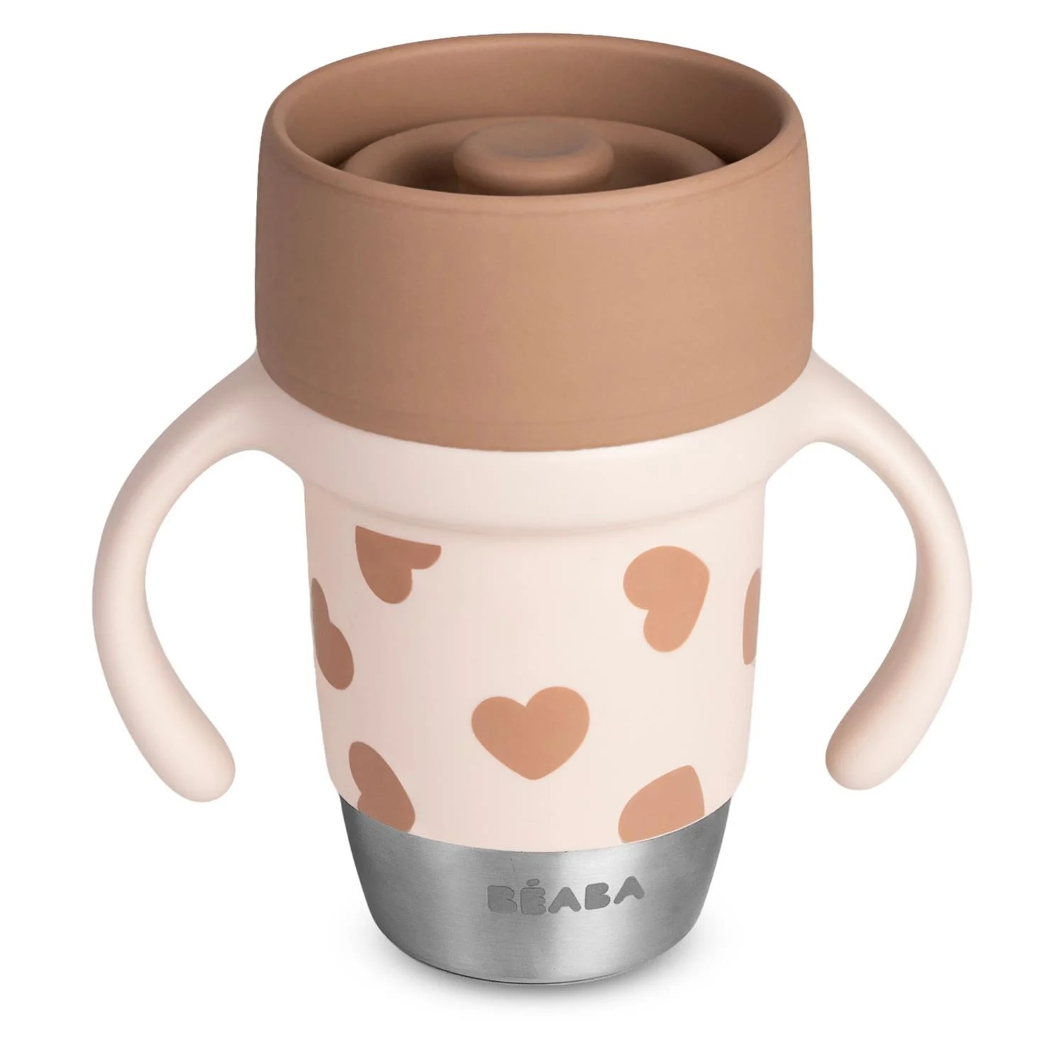 Beaba Oefenbeker Click & Drink Big Love RVS - 240 ml