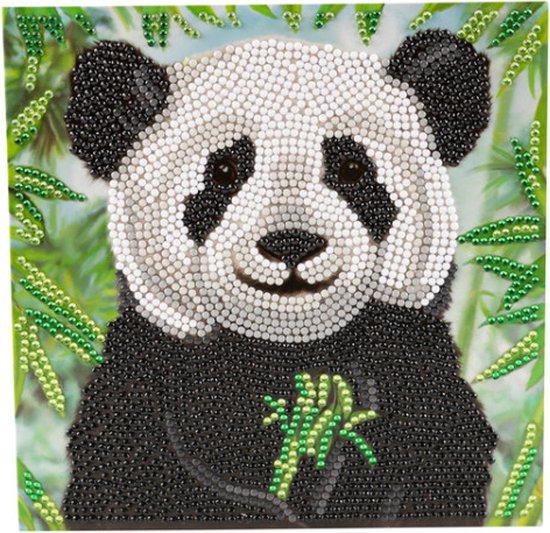 Crystal Art Card Kit 18X18 cm - Baby Panda