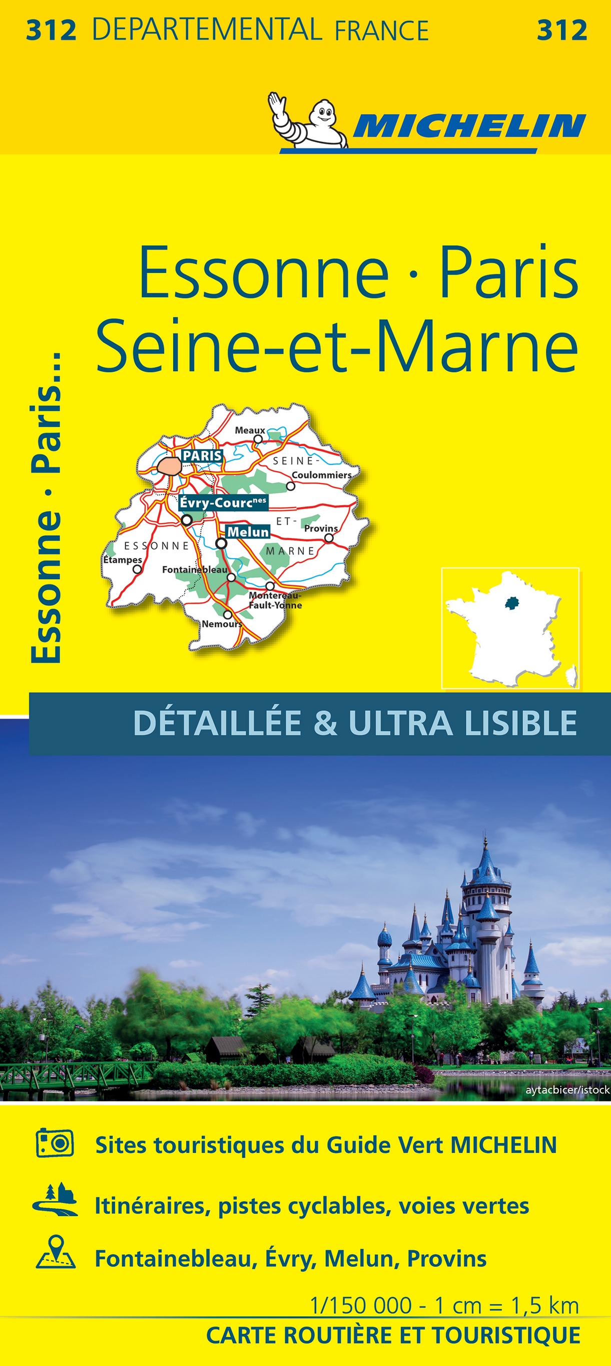 Michelin Kaart Regionaal Frankrijk Essonne - Paris - Seine-et-Marne
