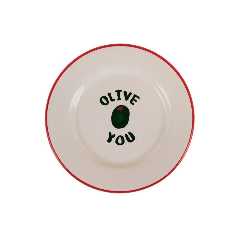 Atelier Pistache Bord Dolce Far Niente Olive You 22cm - Keramiek
