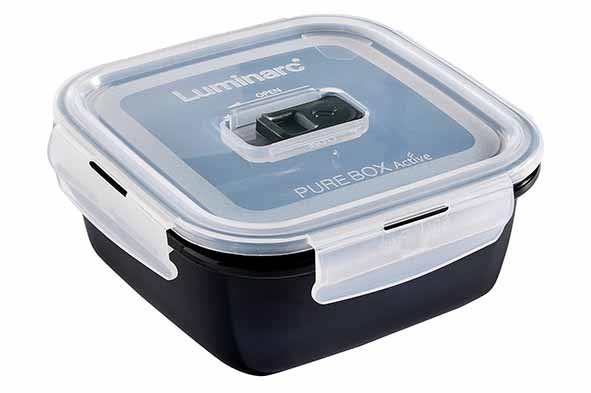 Luminarc Bewaardoos Black Box 760 ml Zwart - 16x16x7 cm