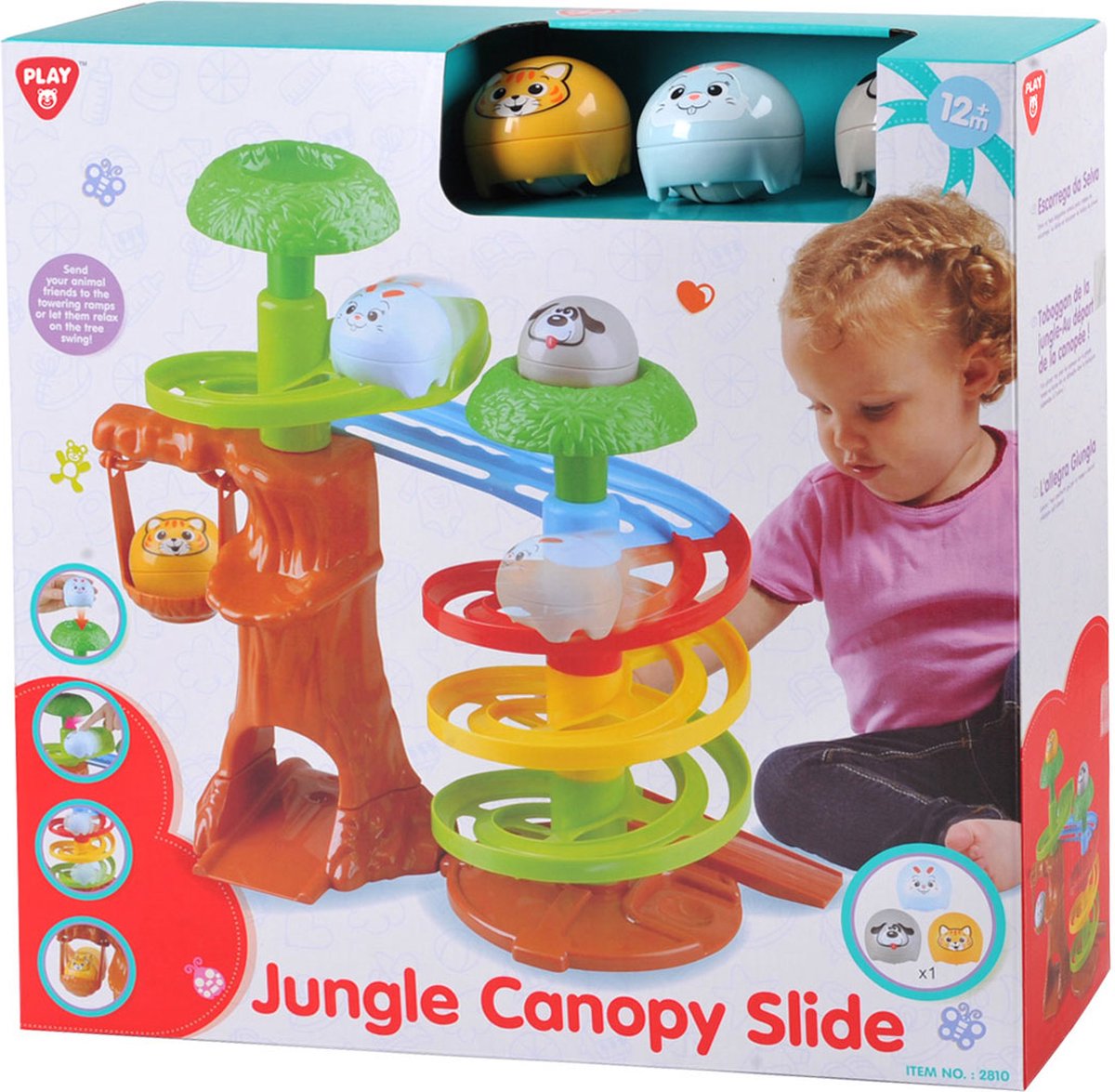 Jungleboom met ballenbaan in spiraal