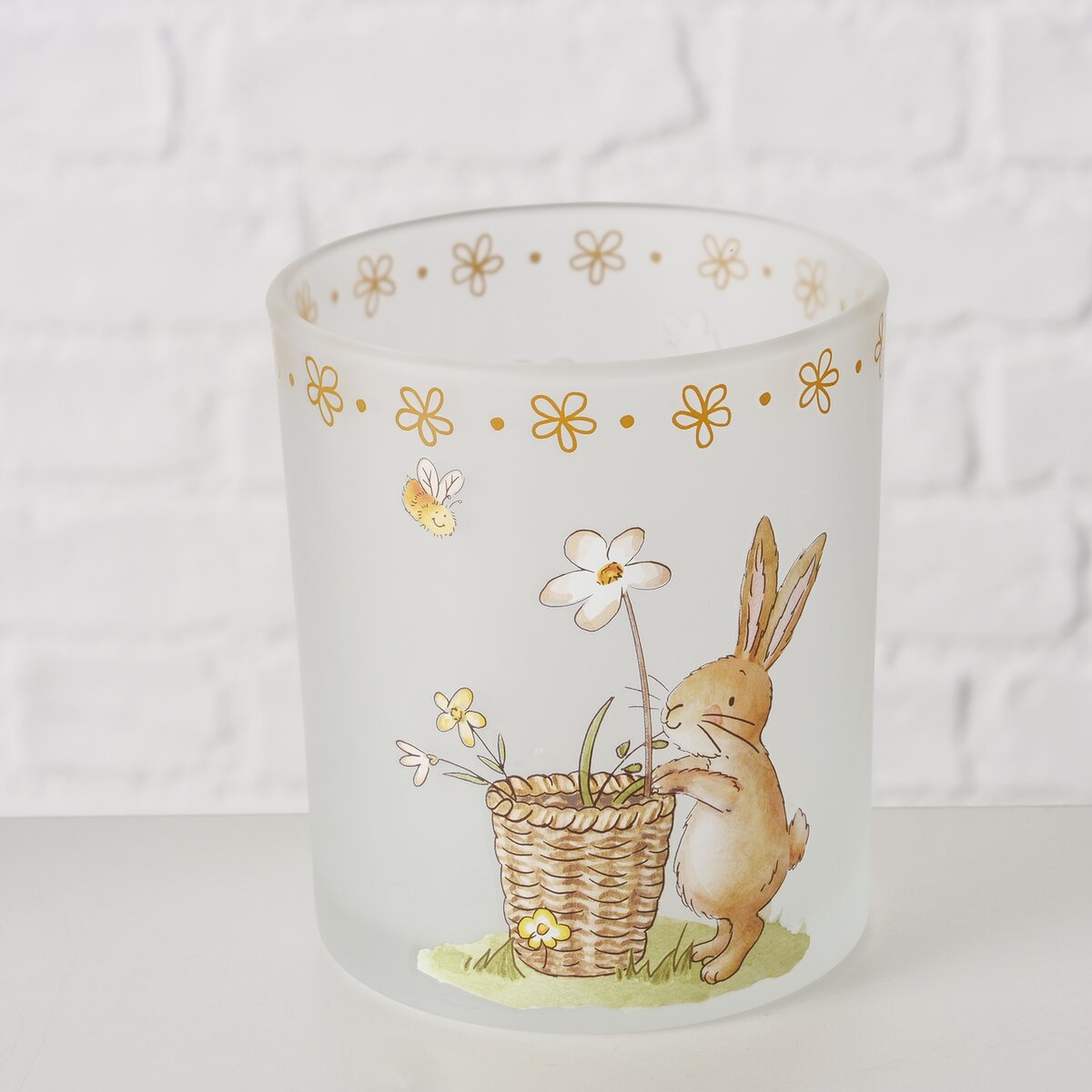 Boltze Home Theelichthouder Bunny 10cm - Glas - assorti - prijs per stuk