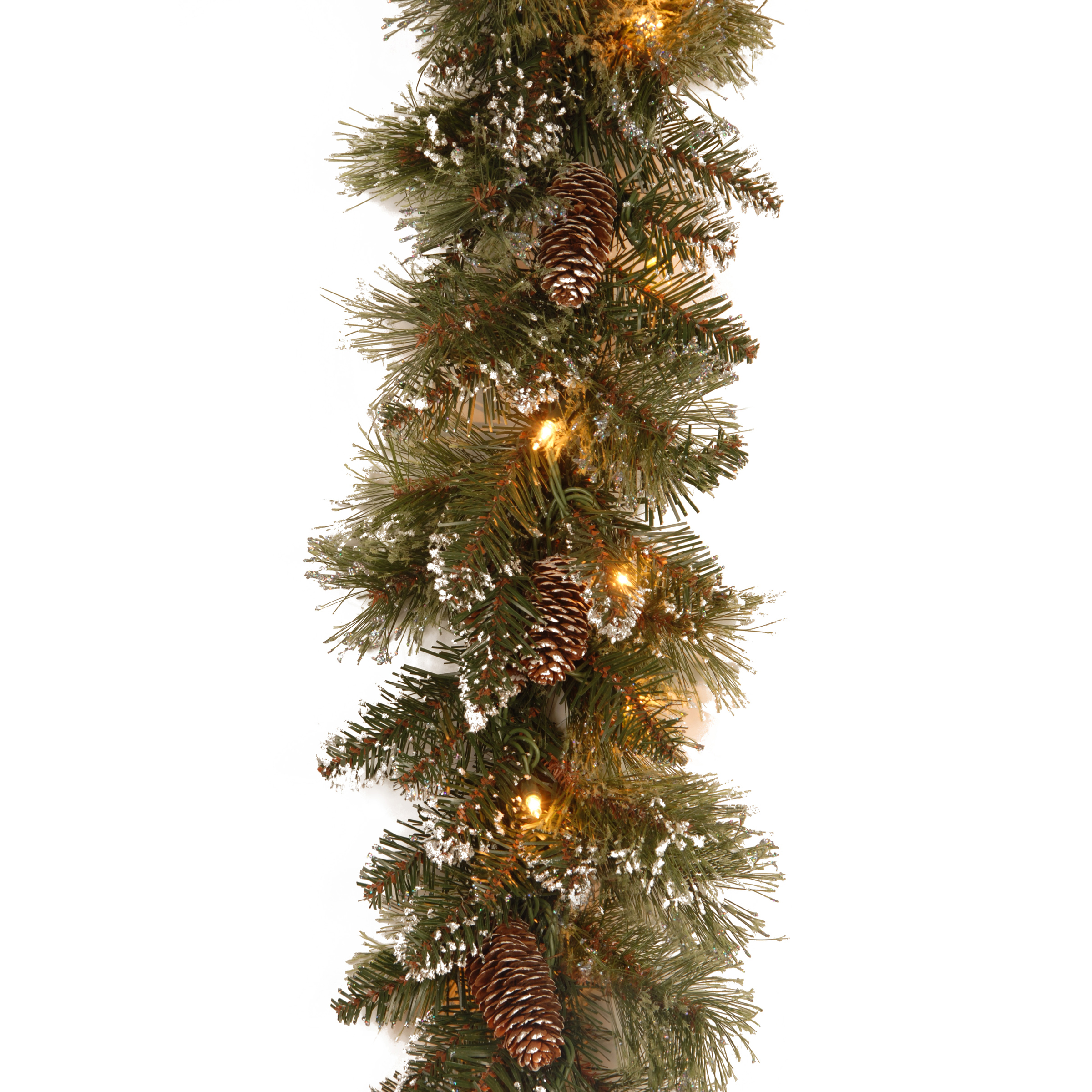 Kerstguirlande Glittery Bristle LED 274cm - diam. 25cm - 204 Tips - 50 leds - PVC