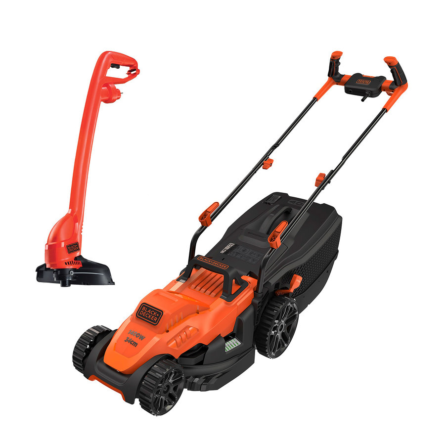 Black+Decker BEMW461BGL2-QS Elektrische Grasmaaier 1400W 34cm + Trimmer