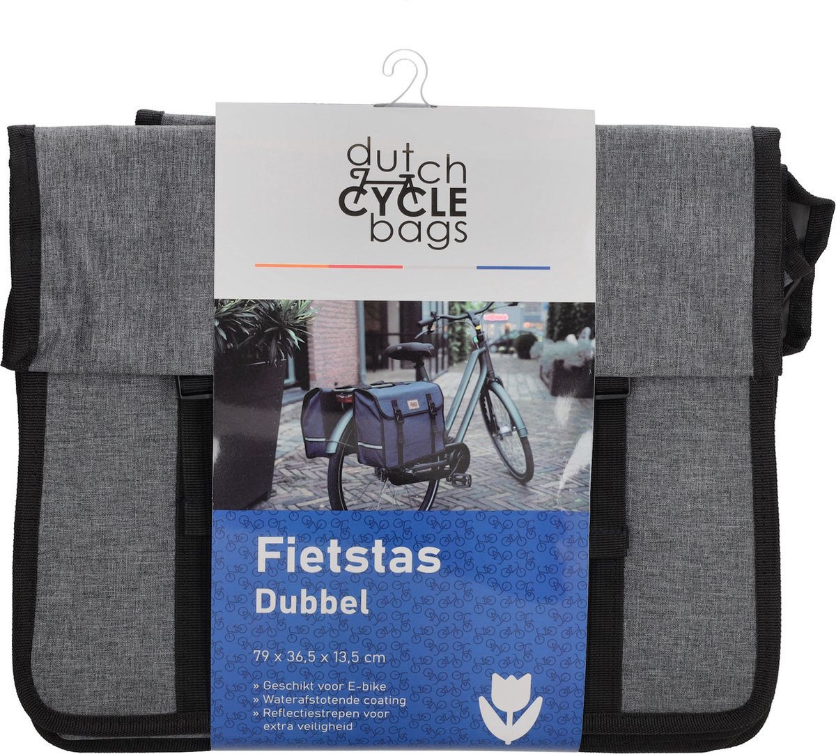 Dutch CYCLE bags Fietstas Dubbel Grijs - 36,5 x 30 x 38 cm