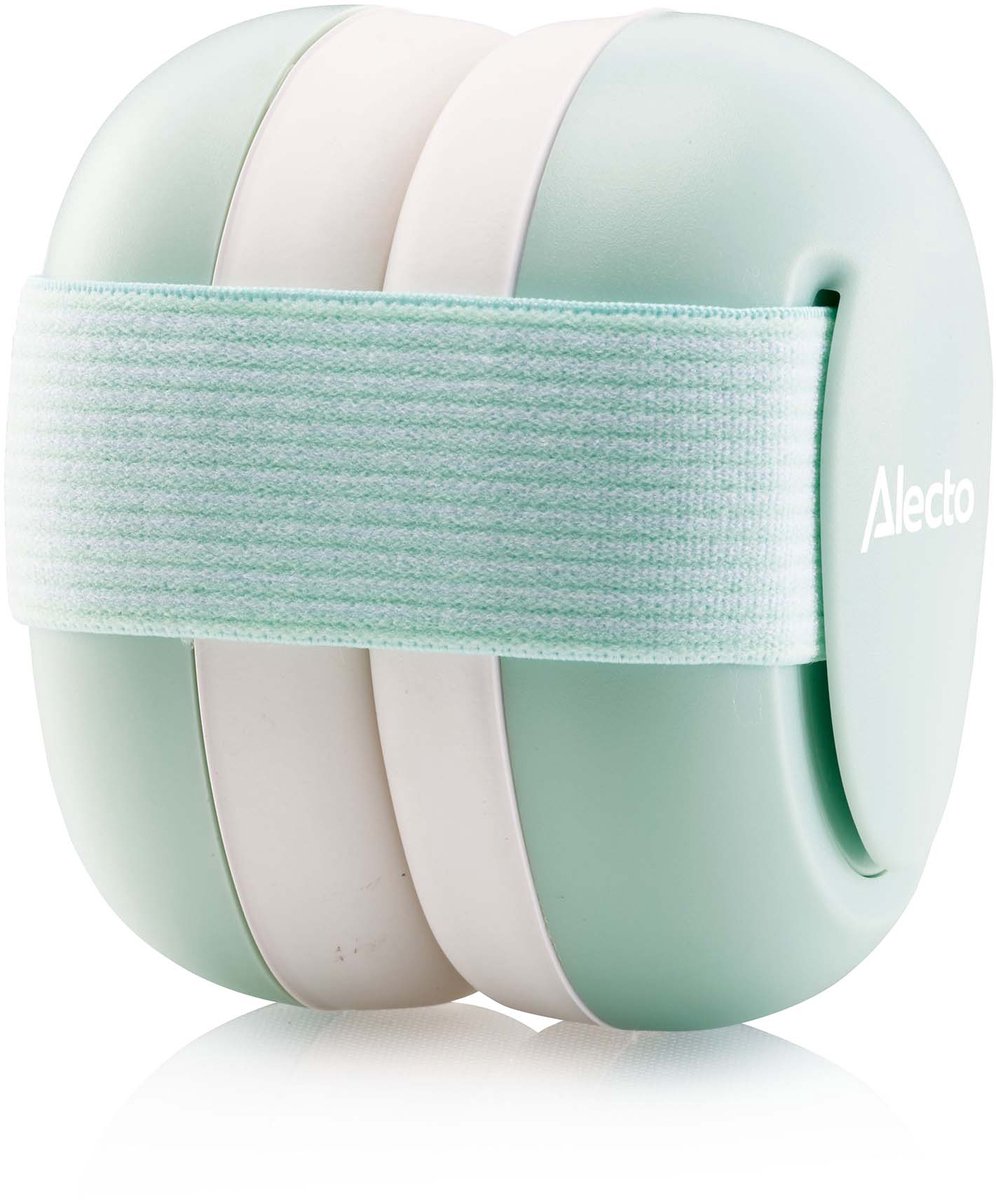 Alecto Gehoorbeschermer Baby - Peuter +6 Maand - Groen-Wit