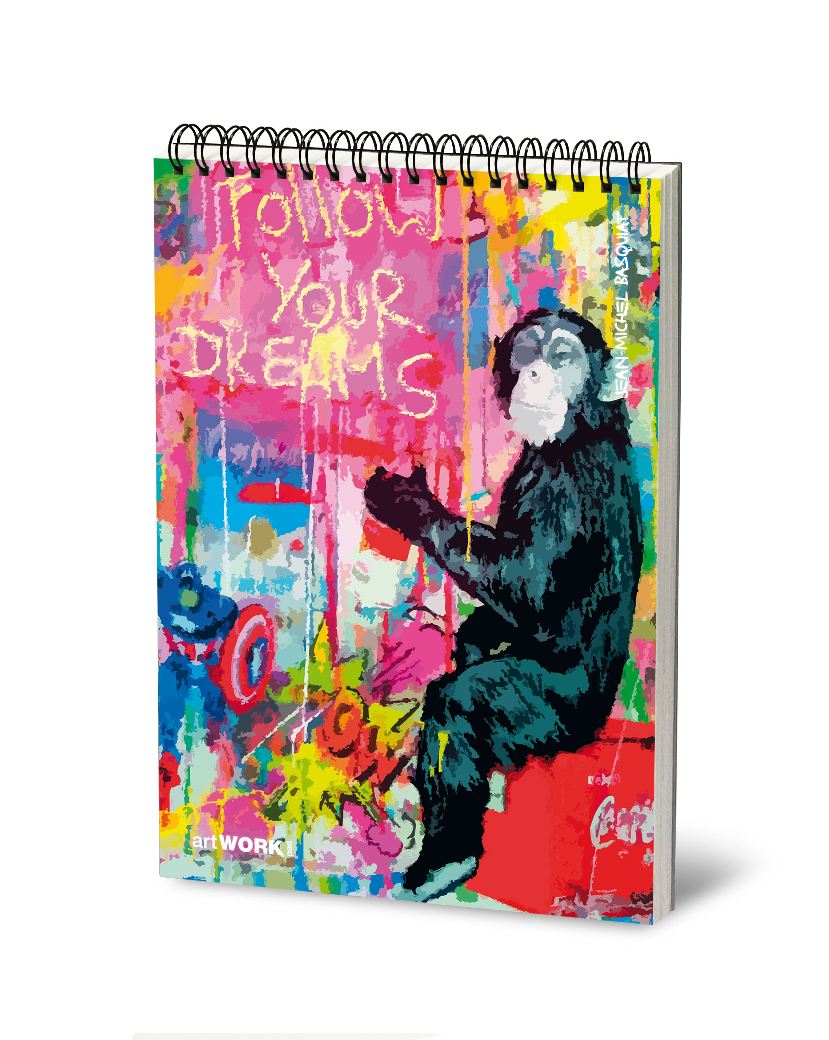Stifflexible Schetsboek art WORK Paint Basquiat Spiraal Gekleurd Papier 250 g - 24x33 cm