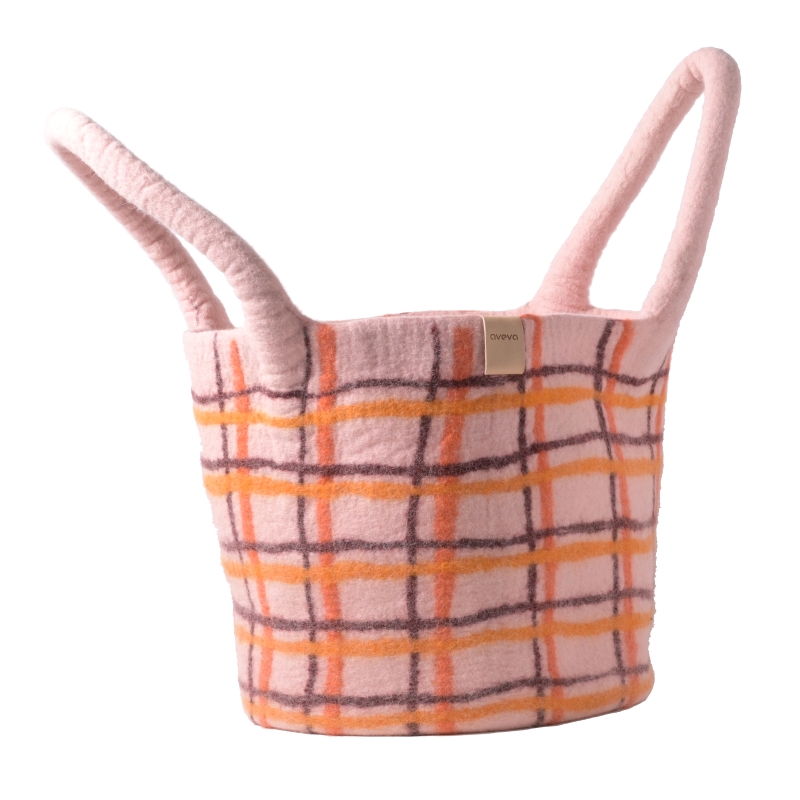 Aveva Mand Pink Multi Checked L 40x35 cm - Wol