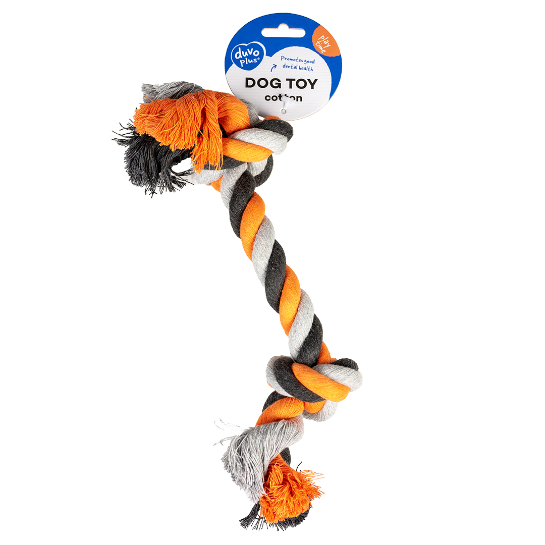 Duvoplus Katoen Knoop large 35 cm - 180 g - Oranje/Grijs/Bruin