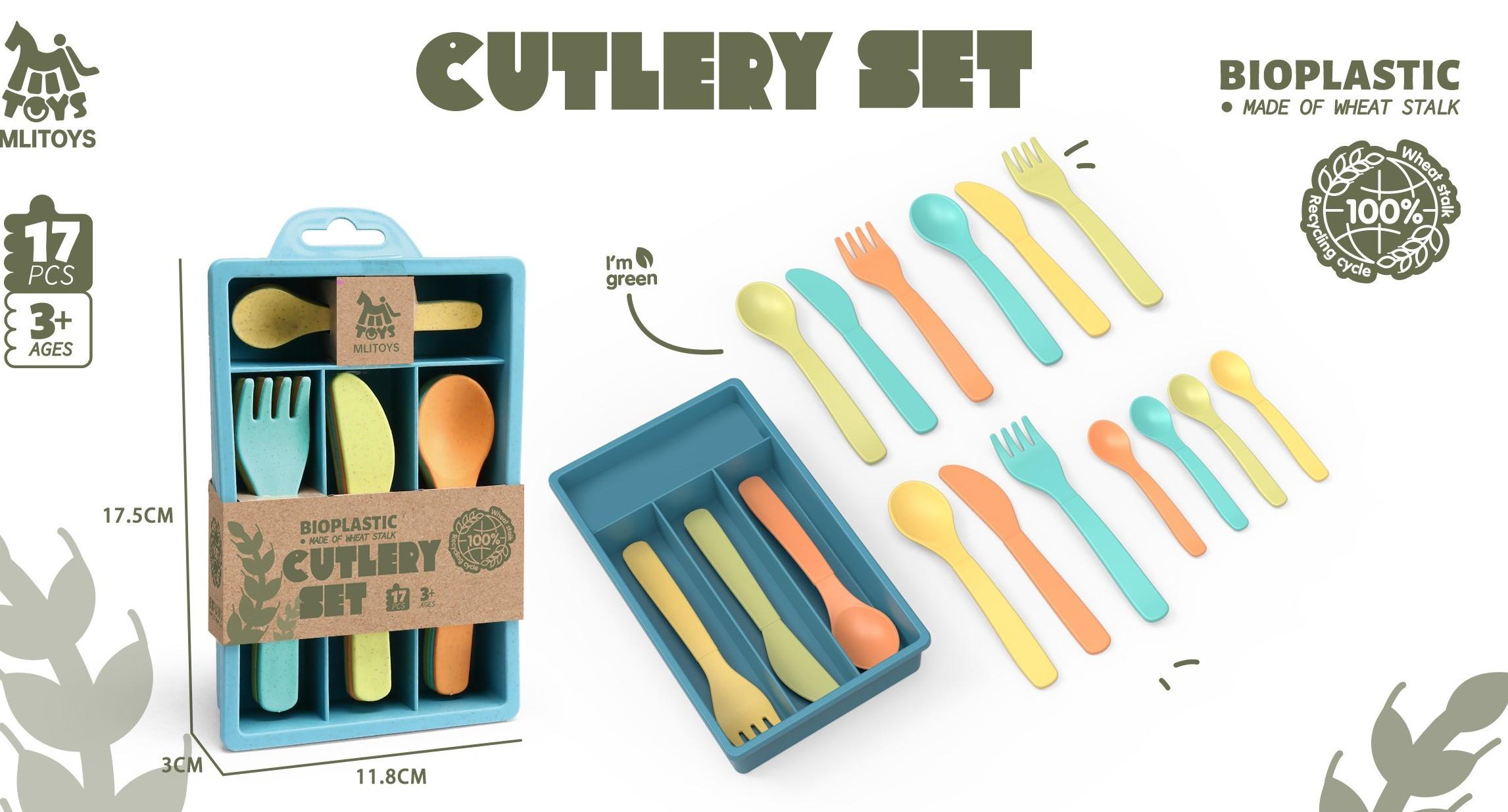 Bio Bestekset in besteklade 17 Delig,