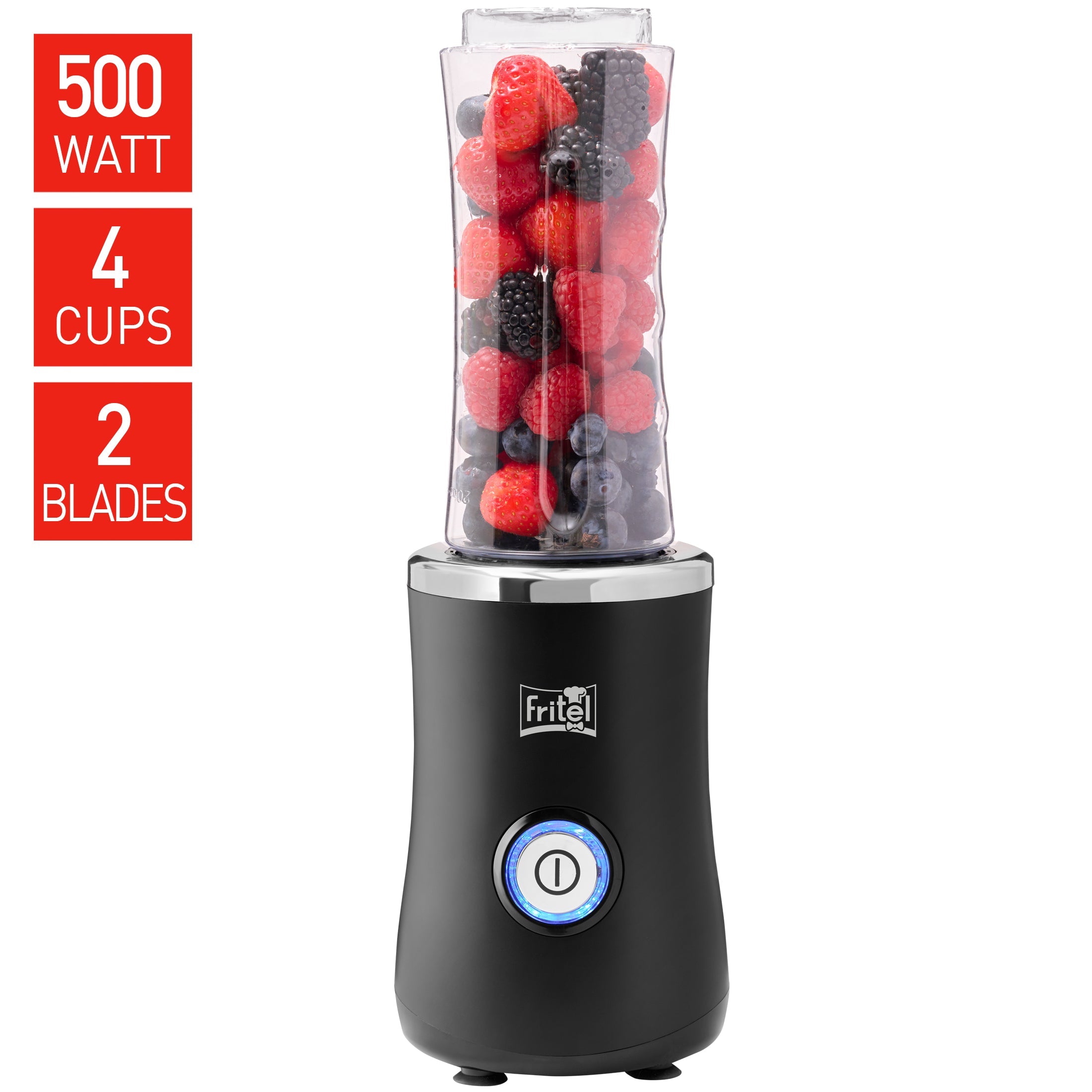 Fritel Blend & Go, BG2310, Blender, Smoothie Maker, 500 Watt, 4 bekers
