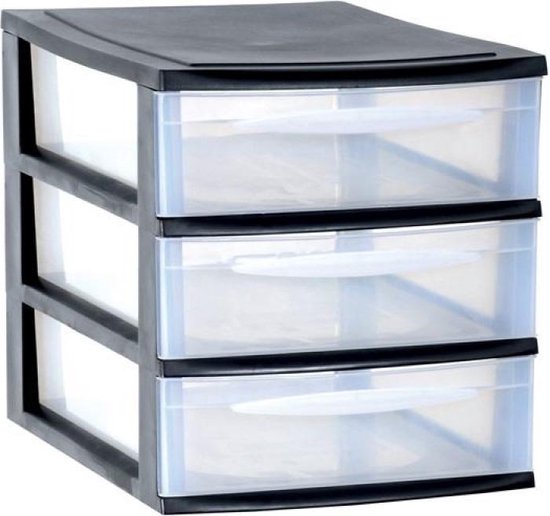 Ladenblok A4 Black met 3 Laden 25.5x36x27.5 cm