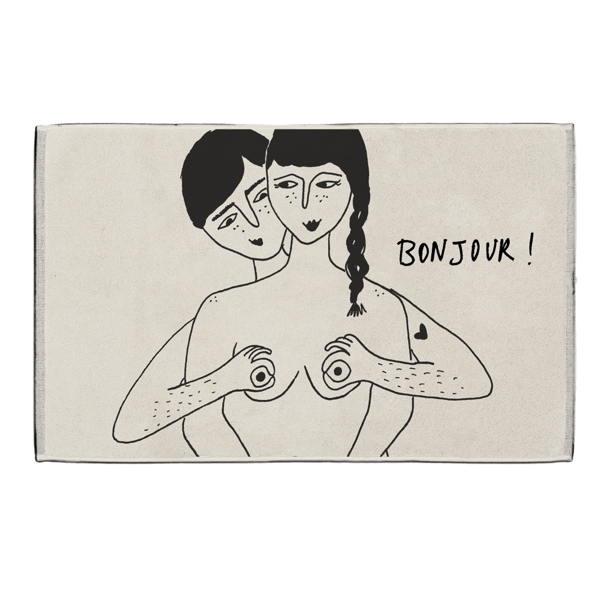 Helen B Badmat Bonjour 50x80 cm - Katoen