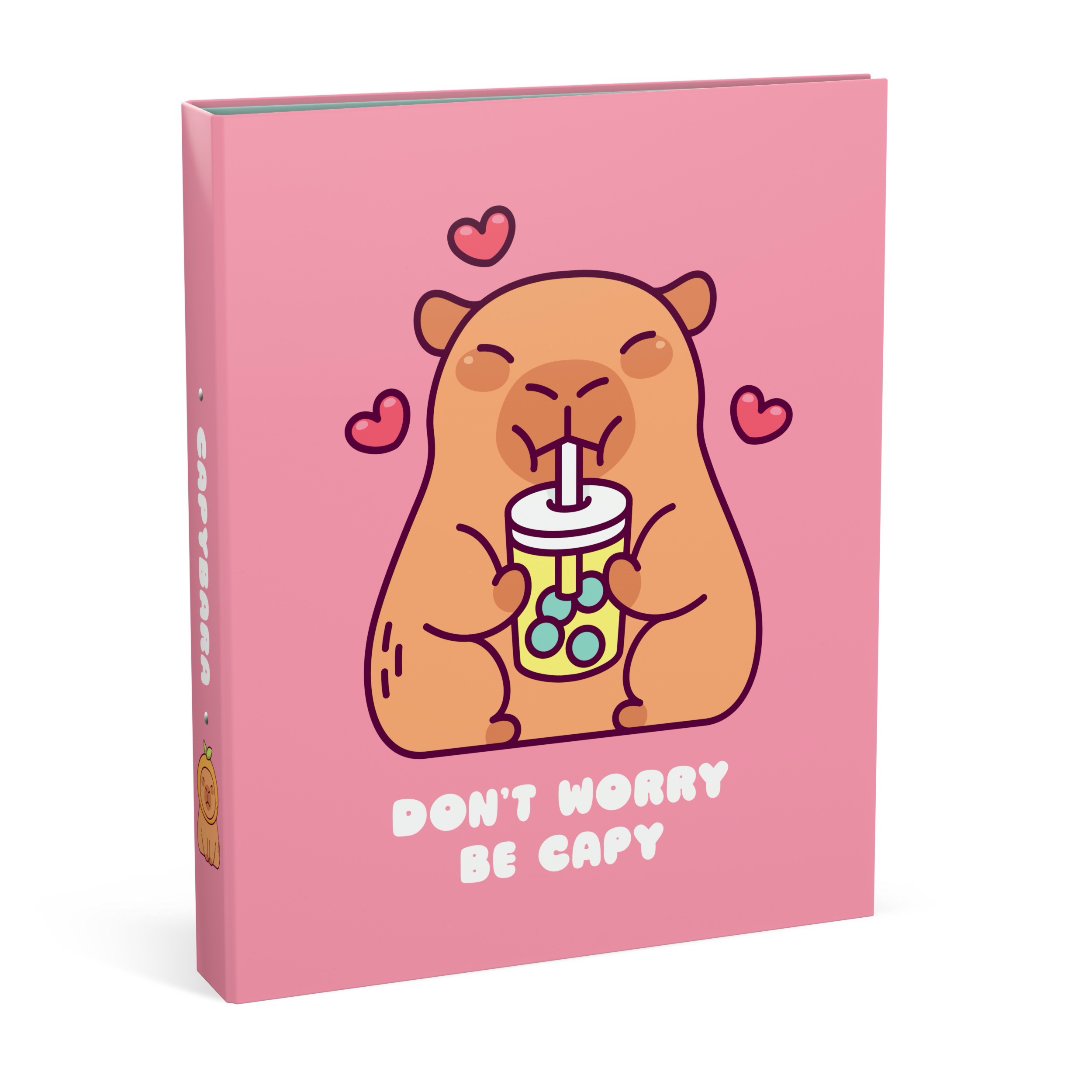 Capybara Ringmap A4 Roze Rug 4.5 cm