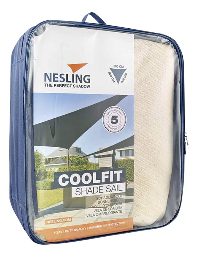 Nesling Coolfit Schaduwdoek Driehoek 5x5x5M - Gebroken Wit