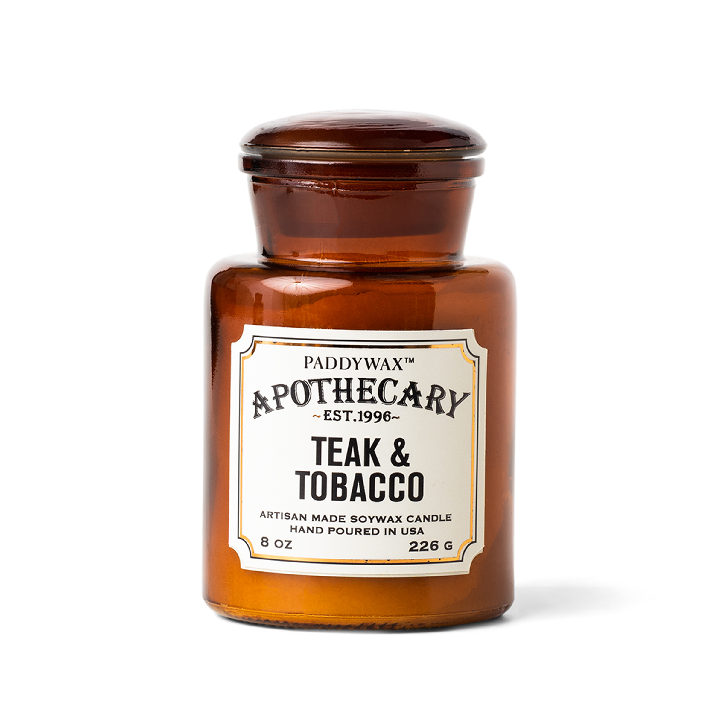 Paddywax Geurkaars Apothecary Teak & Tobacco 226g - Glas