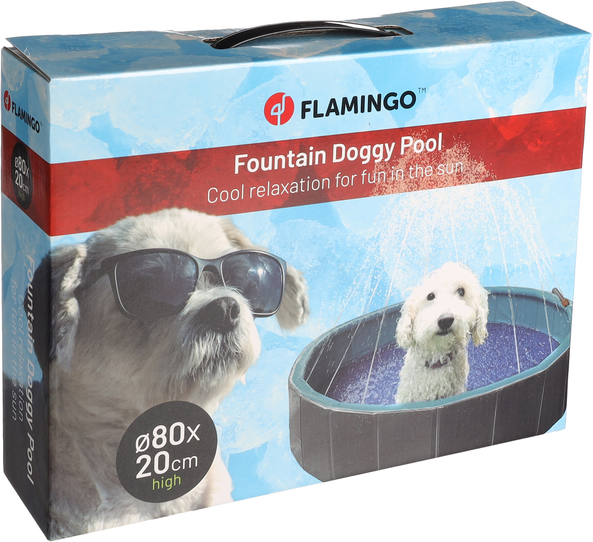 Flamingo Zwembad Hond Sprinkler 80 x 20 cm Rond Grijs / Blauw