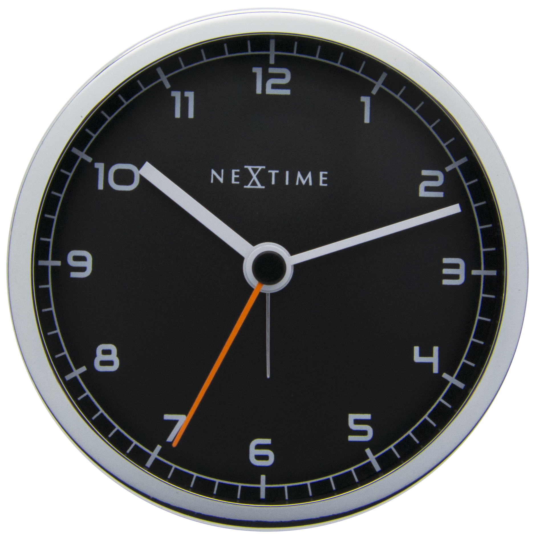 NeXtime Wekker Company Alarm 9x9x7.5 cm Metaal - Zwart