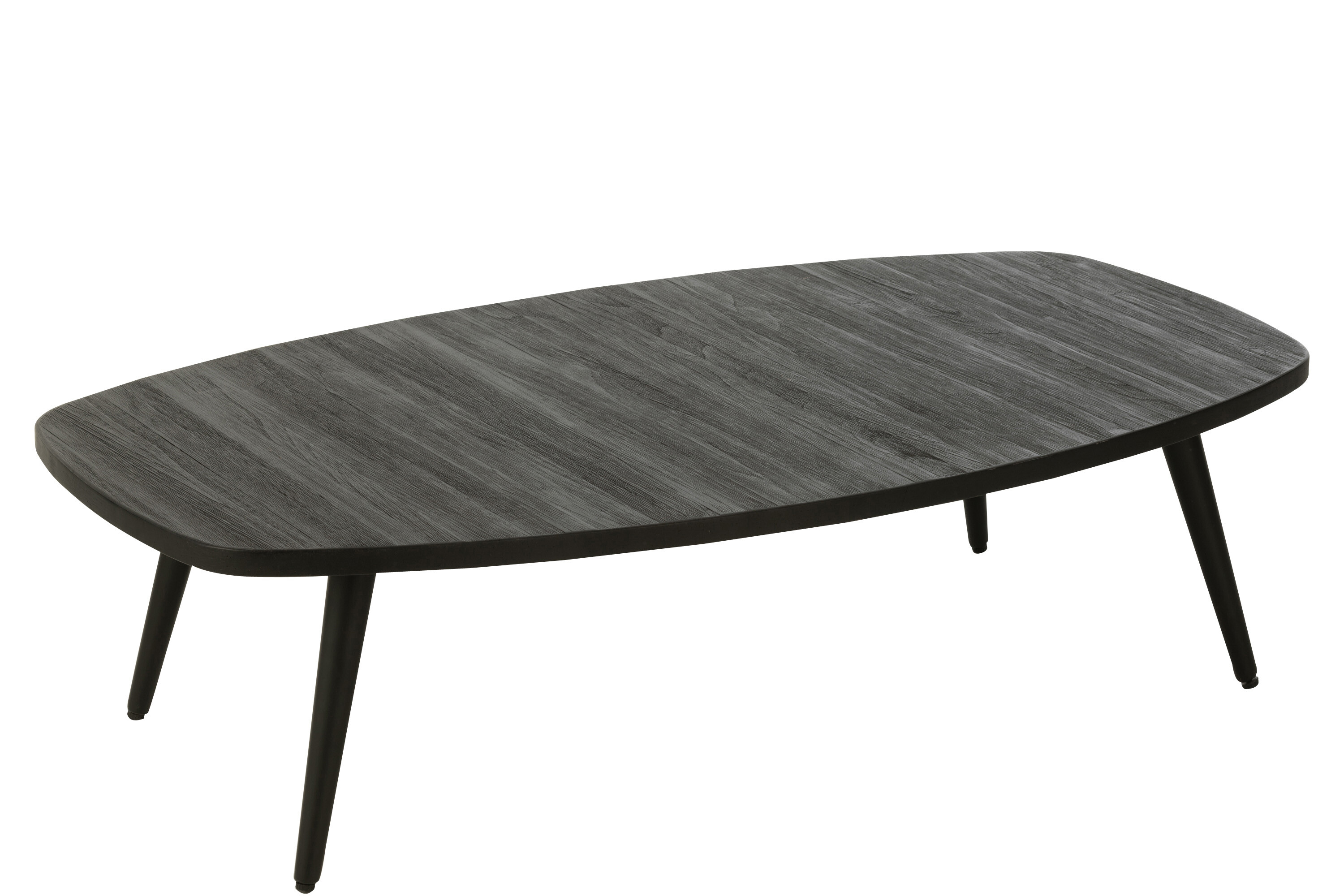 J-Line Salontafel Rechthoekig Teak 120x70x30 cm Zwart
