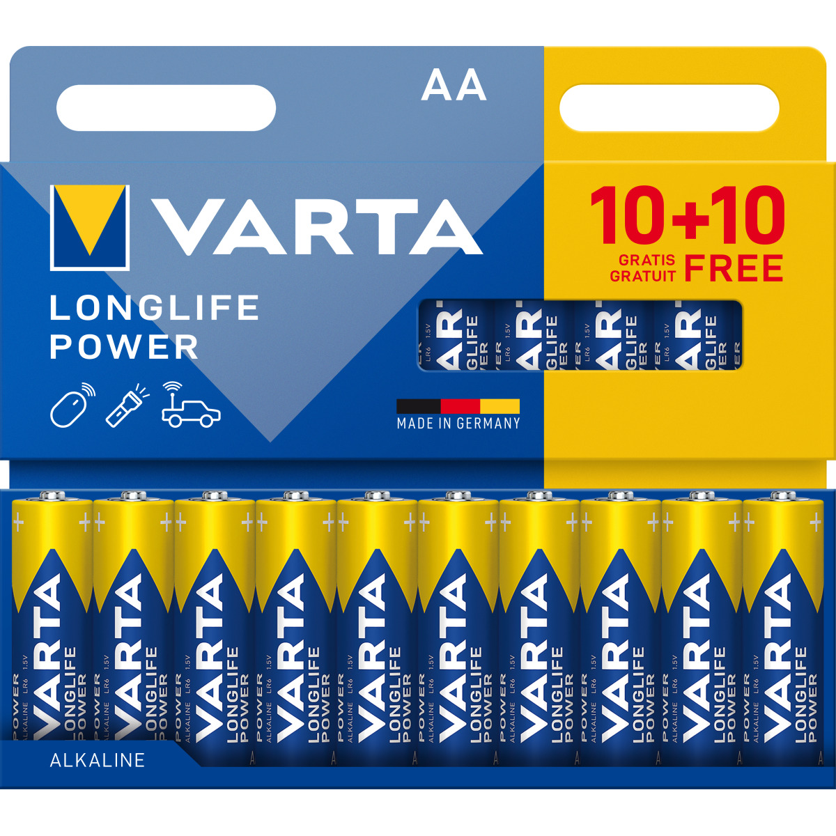 Varta Longlife Power Batterij Promo AA 10+10 gratis