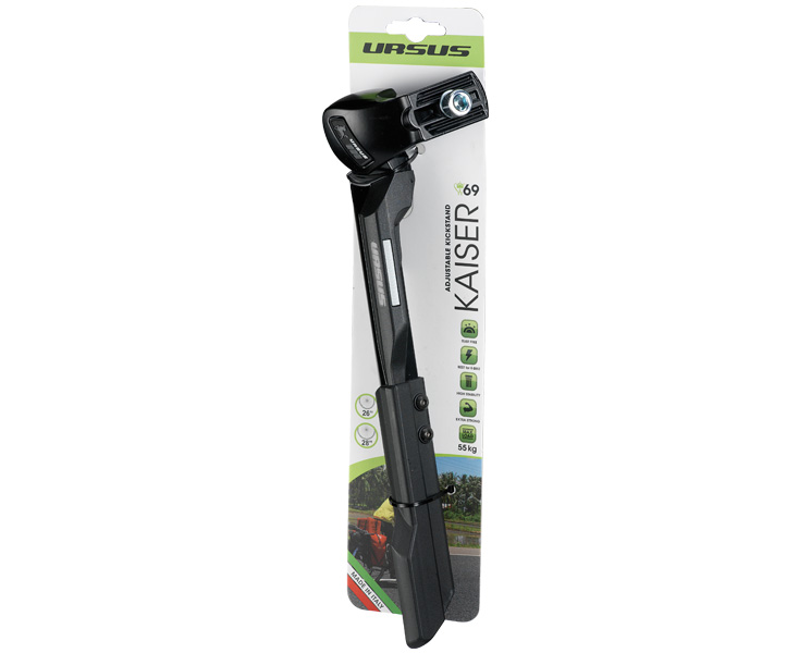 Ursus Kaizer staander zwart 26-28" Stevige pikkel voor elektrische fiets