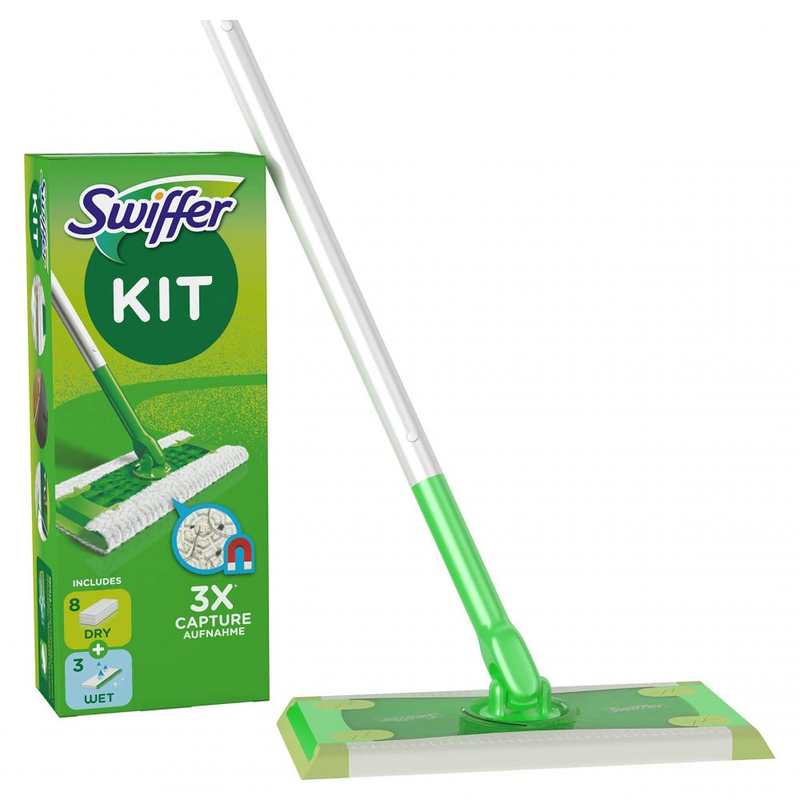 Swiffer Vloerwisser Starterkit Vervangdoekjes 8xdroog 3xnat