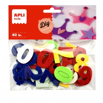 Apli Cijfers in Vilt 40 stuks - assorti - Prijs per Stuk