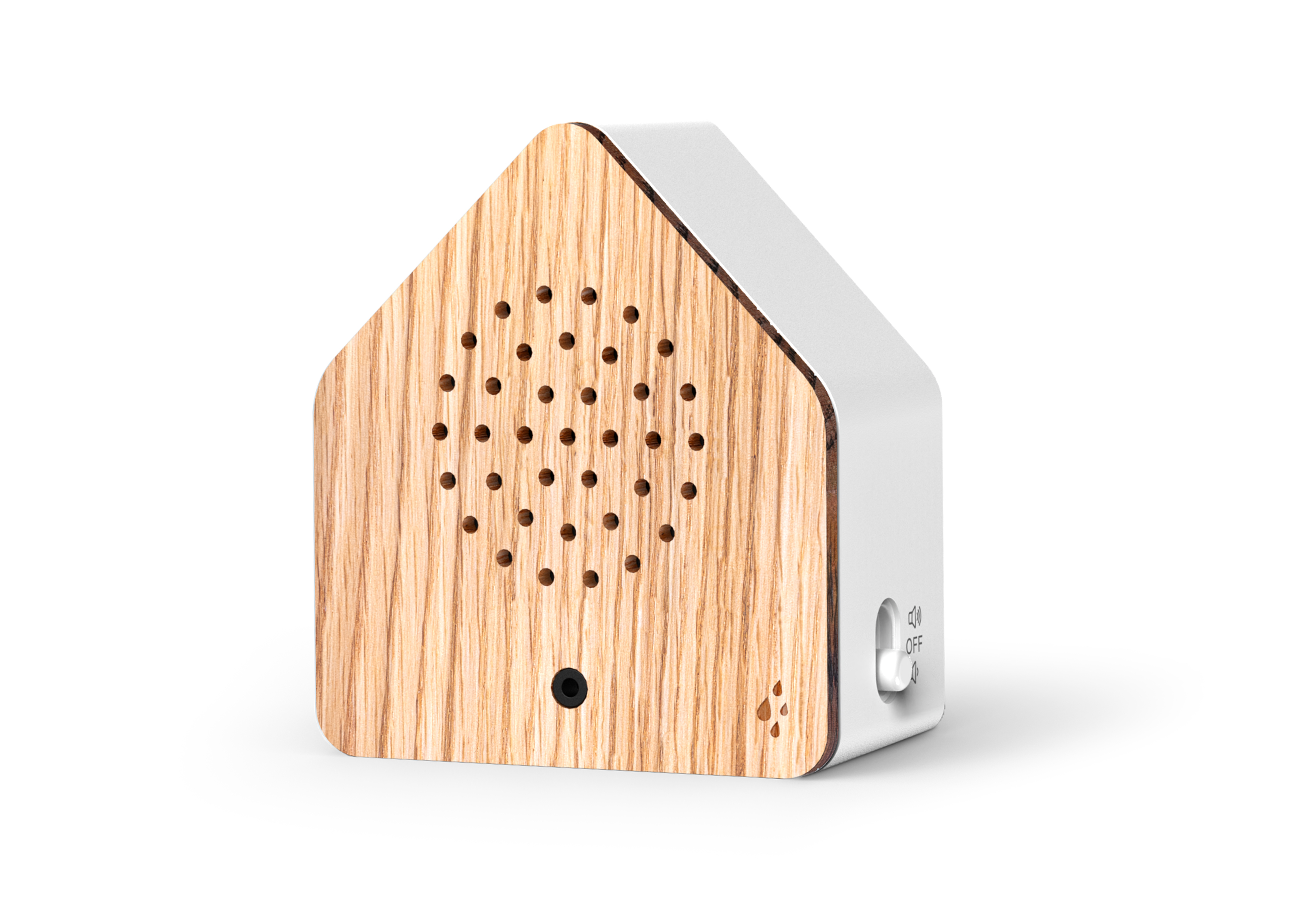 Relaxound Satellitebox Forest Rain Wood - Box met Regengeluiden in Bos 120 sec. - 7x4x7.7 cm - met Bewegingssensor - Oplaadbaar via USB-C (incl.) - Wit/Hout