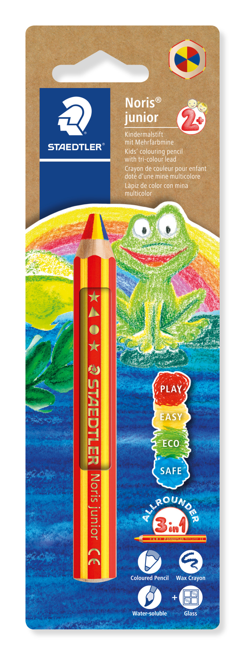 Noris Junior 3-in-1 Kleurpotlood Rainbow - Blister