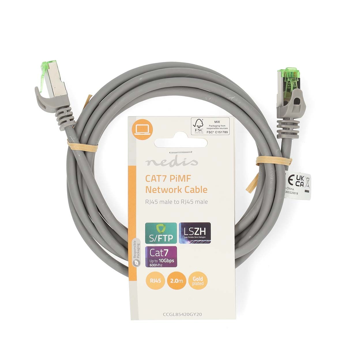 Nedis CAT7 Netwerkkabel S/FTP RJ45 Male Grijs 2 m