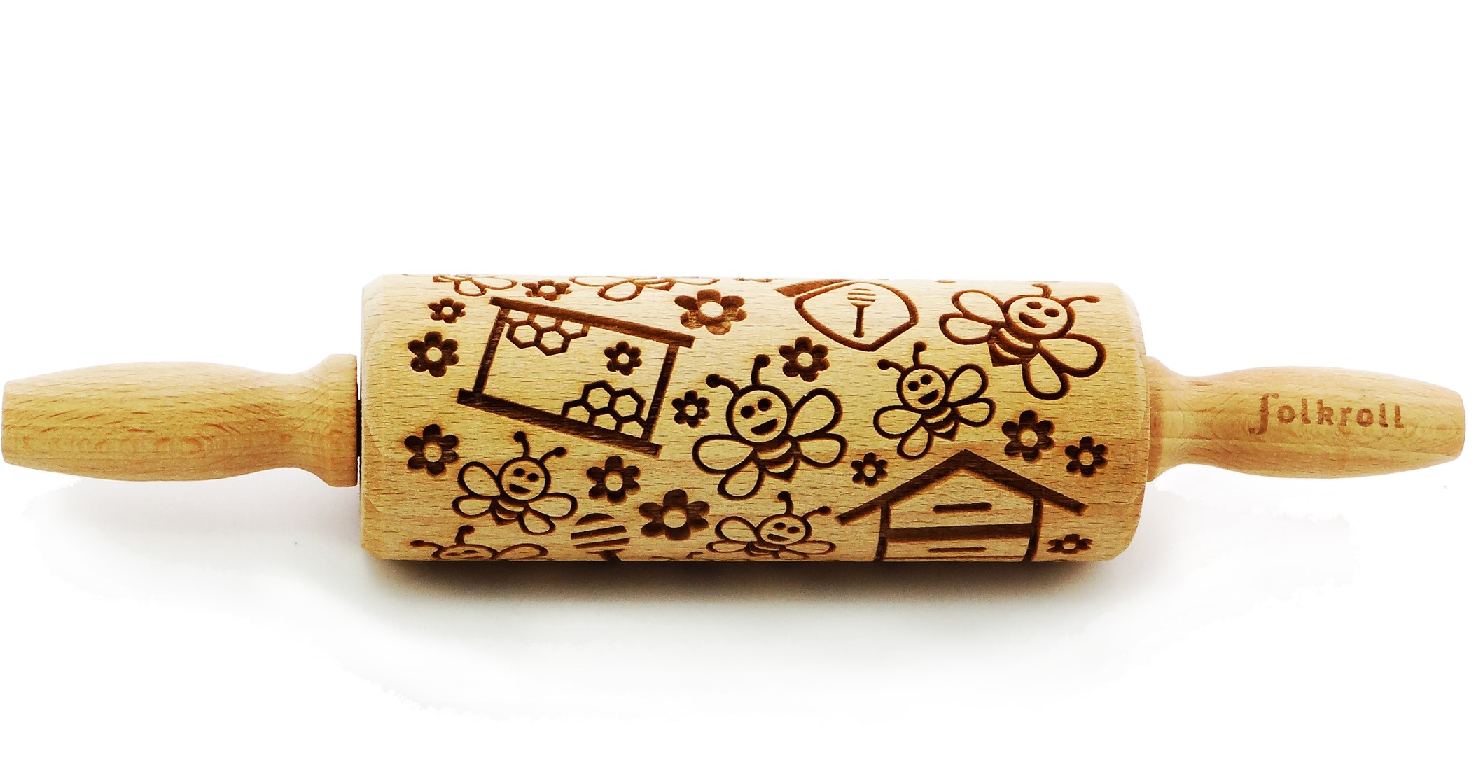 Folkroll Deegrol Junior Houndstooth - 23x4.5cm - Hout