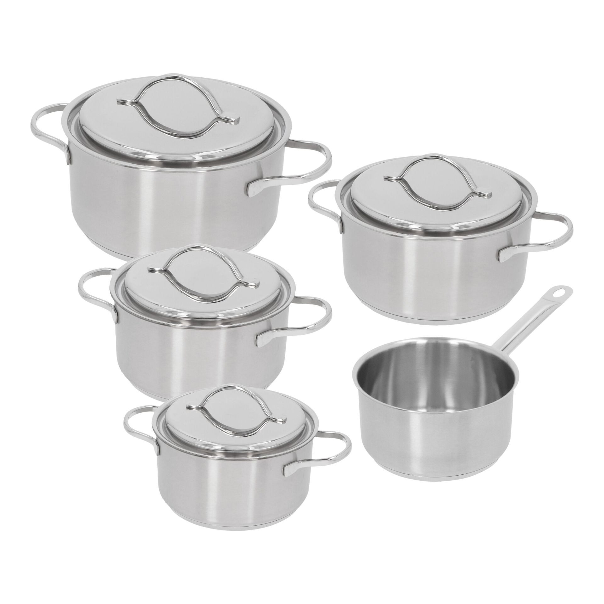 Demeyere Kookpottenset Resto 3 5-delig - Kookpot 16cm/18cm/20cm/24cm met Deksel & Steelpan 16cm - RVS - alle Vuren