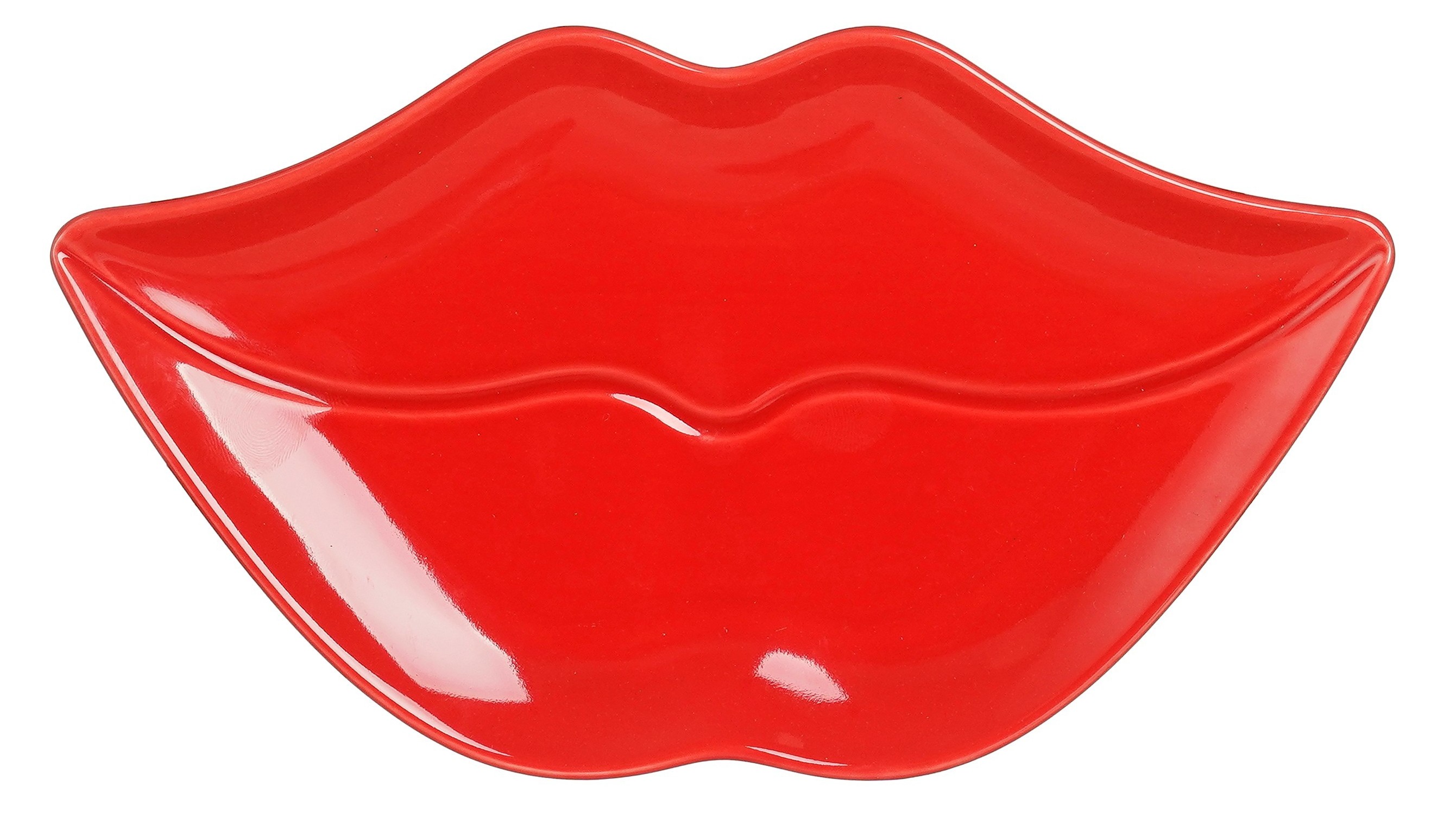 Mica Bord Lippen Rood 24x14 cm - Keramiek