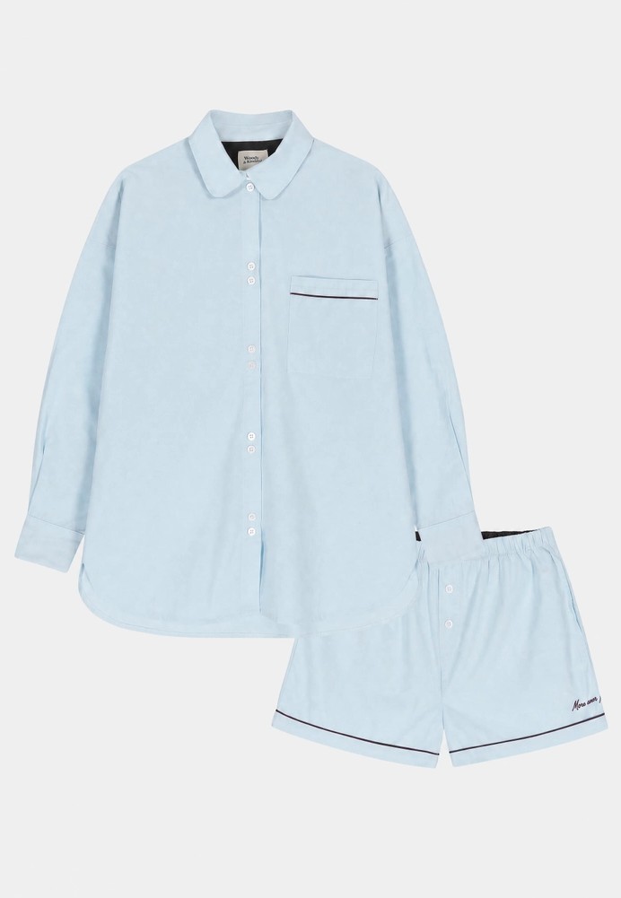 Woody & Kirilove Pyjama Dames Lichtblauw - x-large