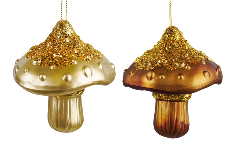 Boomhanger Paddenstoel Goud/Brons - assorti - prijs per stuk