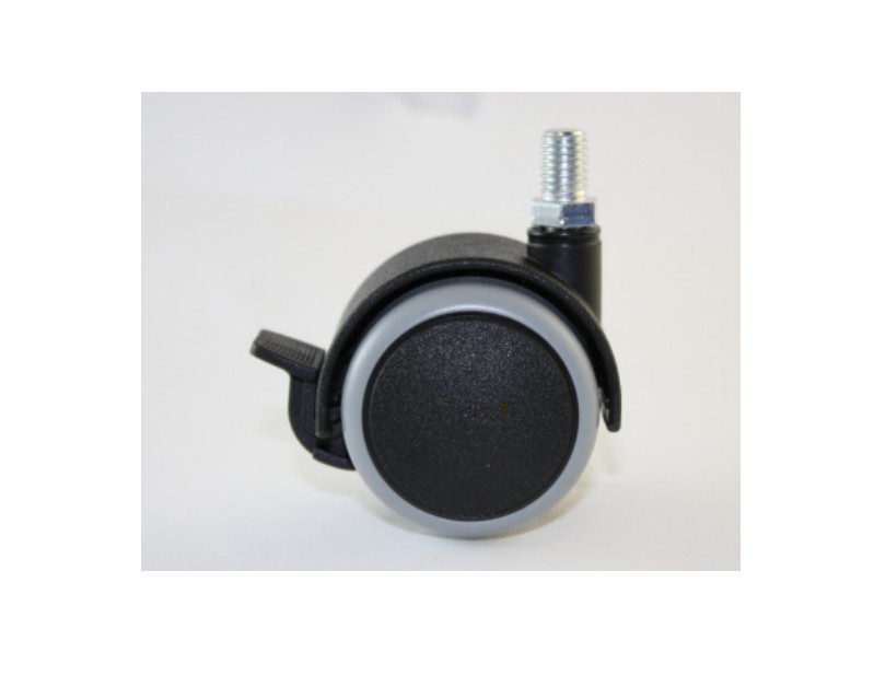 Dubbelrol Meubelwiel Zacht Diameter 50 mm - met 8 mm draadstift