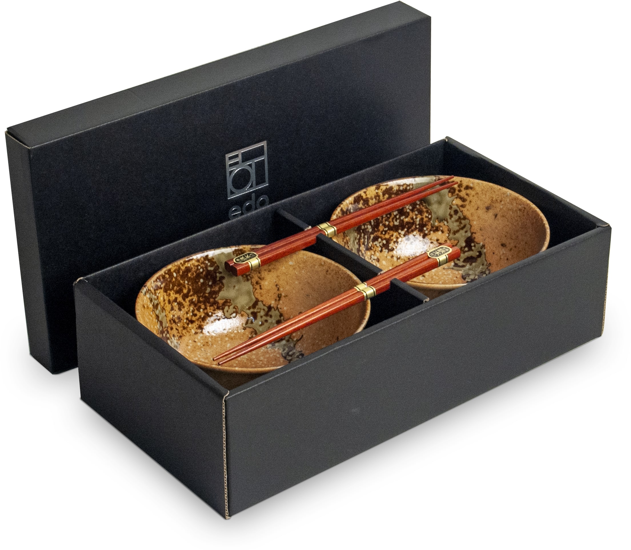 Edo Japan Poke Bowl Set Purobu voor 2 Personen - Bowls 17x9 cm & Chopsticks