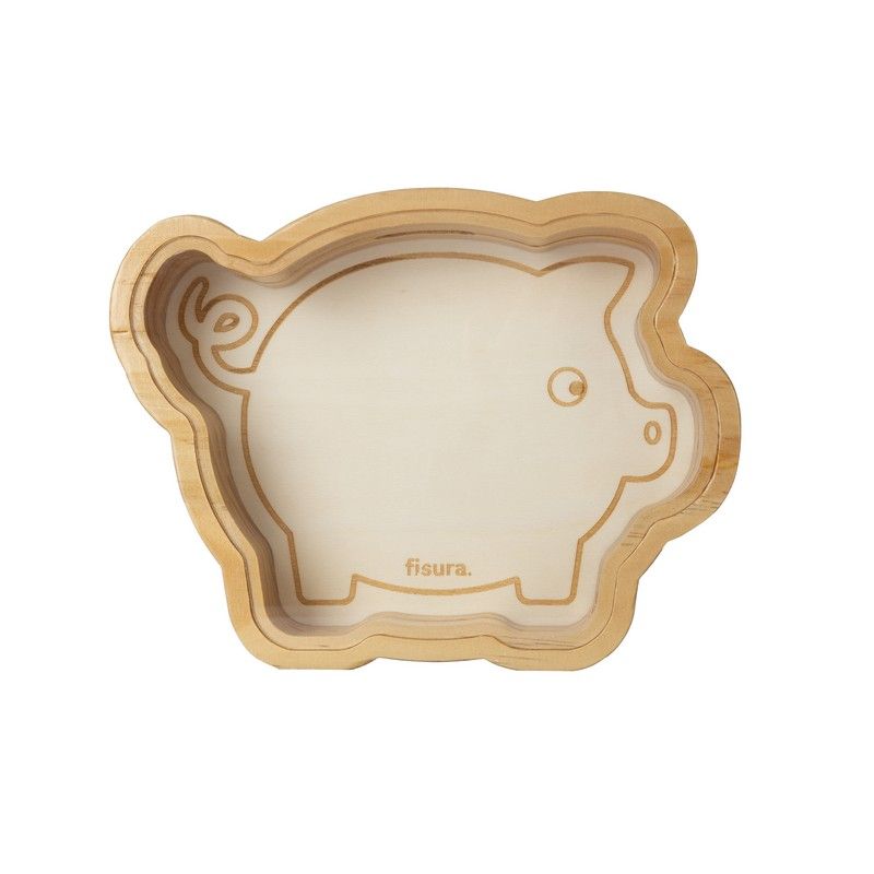 Fisura Spaarpot Varken - Hout