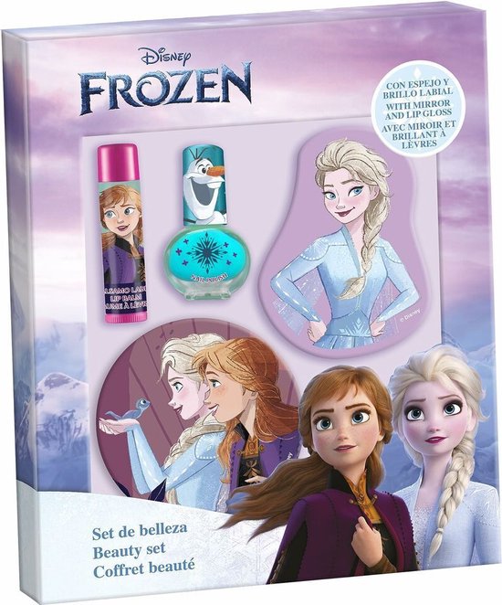 Frozen Beauty Set met Spiegel - Lipbalsem - Nagellak en Lipgloss