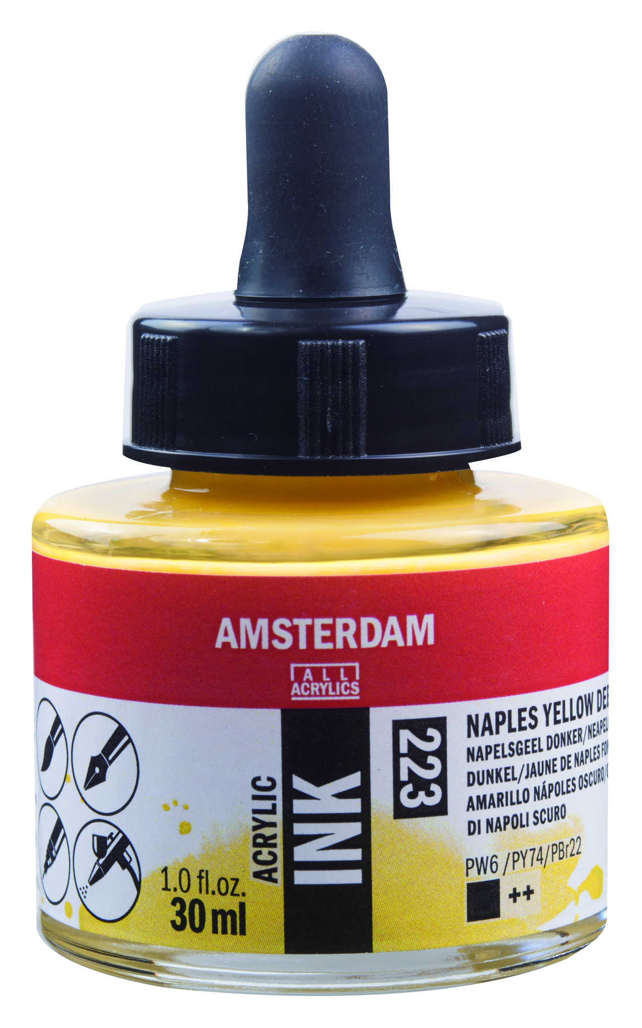 Amsterdam Acrylinkt 30 ml Napelsgeel Donker - 223