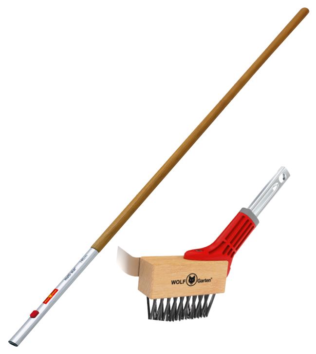 WOLF Garten Multistar Set 2in1 Voegenborstel en Krabber met Steel