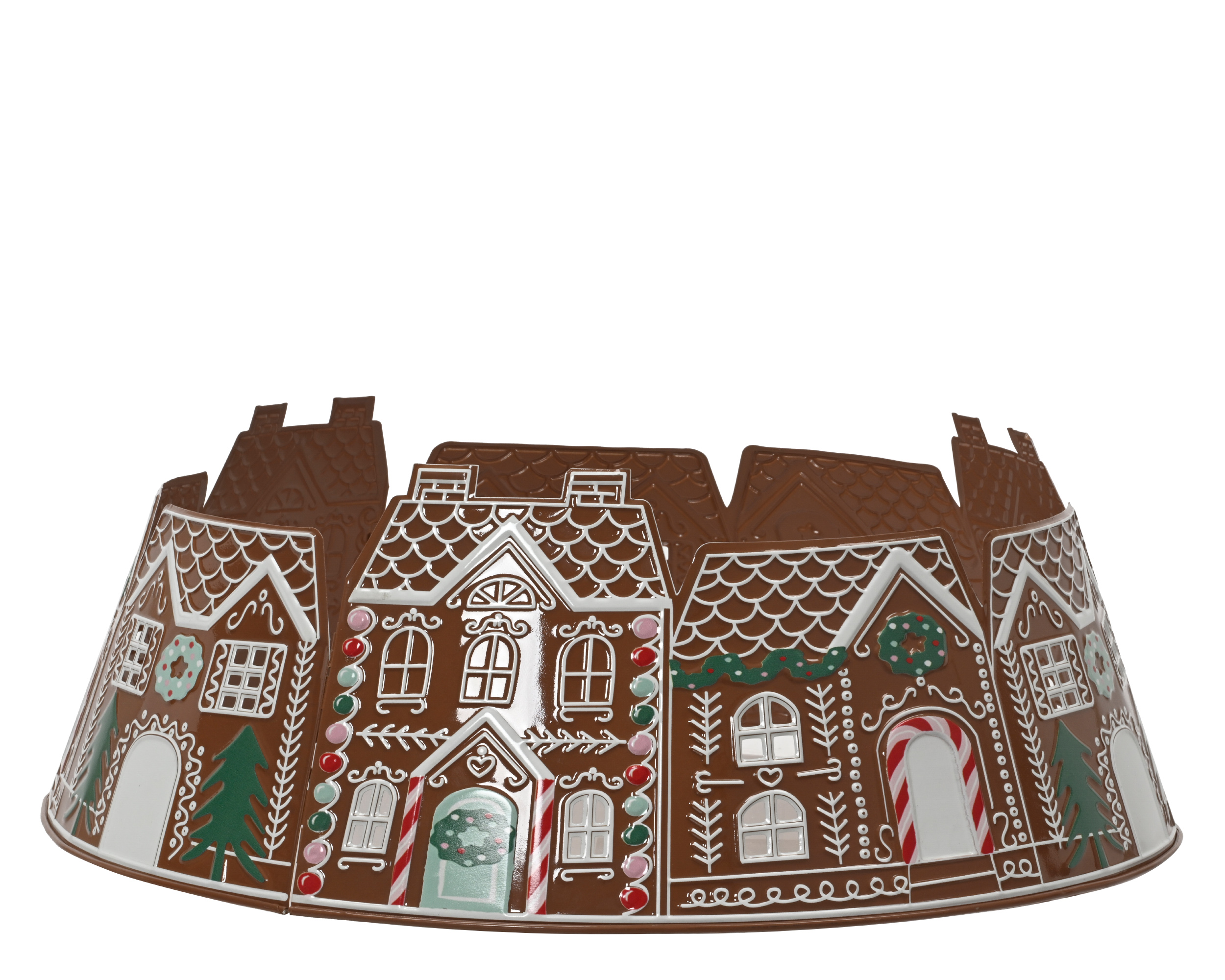 Kerstboomring IJzer Kersthuizen 60x18 cm