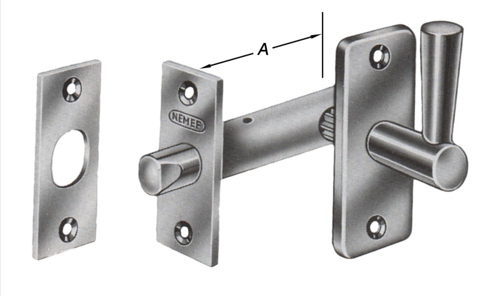 Nemef Voordeurgrendel Inboormodel met L-Greep 35x30 mm